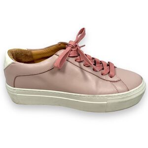 KOIO Collective Capri Leather Sneakers Womens 37 Pink Lace Shoes Italy Round Toe